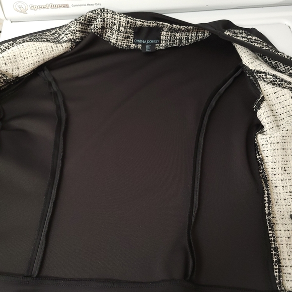 Cynthia Rowley long sleeve cropped collarless boxy blazer tweed jacket Small - Picture 10 of 12